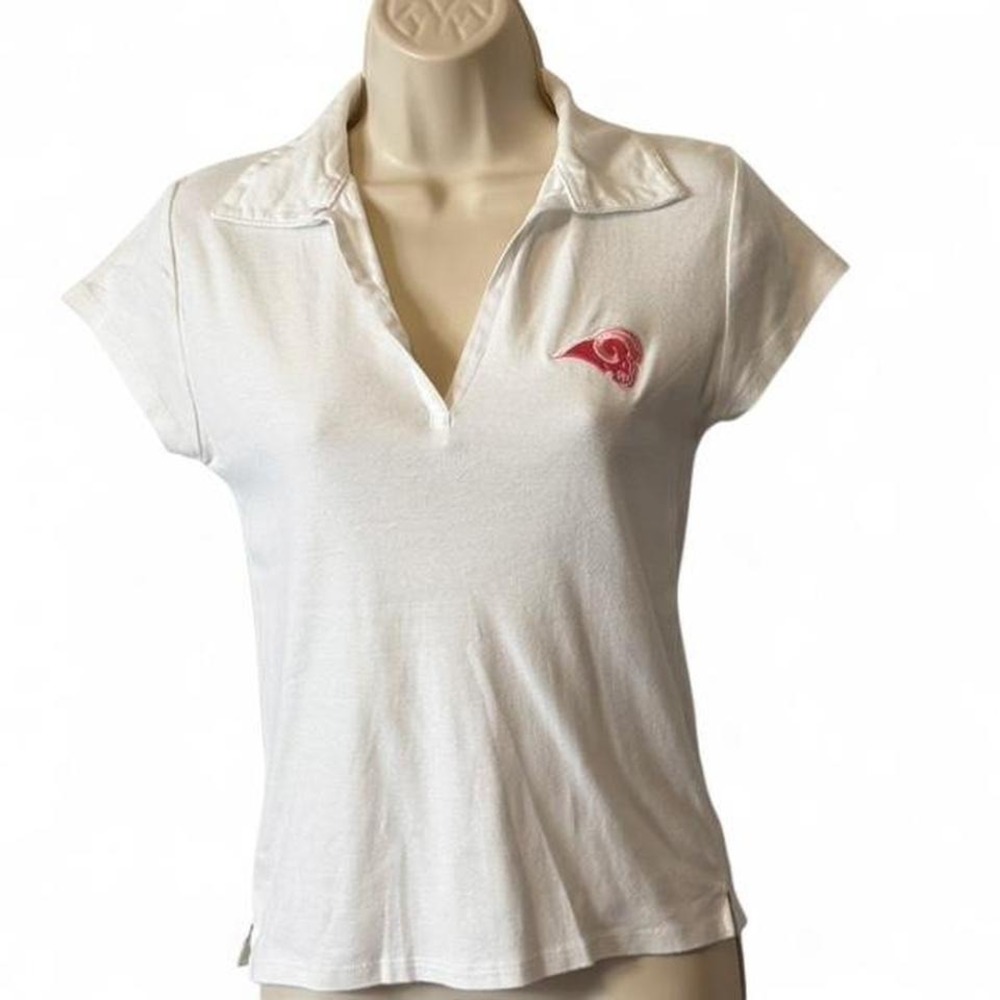Vintage 2005 NFL St Louis‎ Rams Pink Logo Polo Shirt, Women's Size S